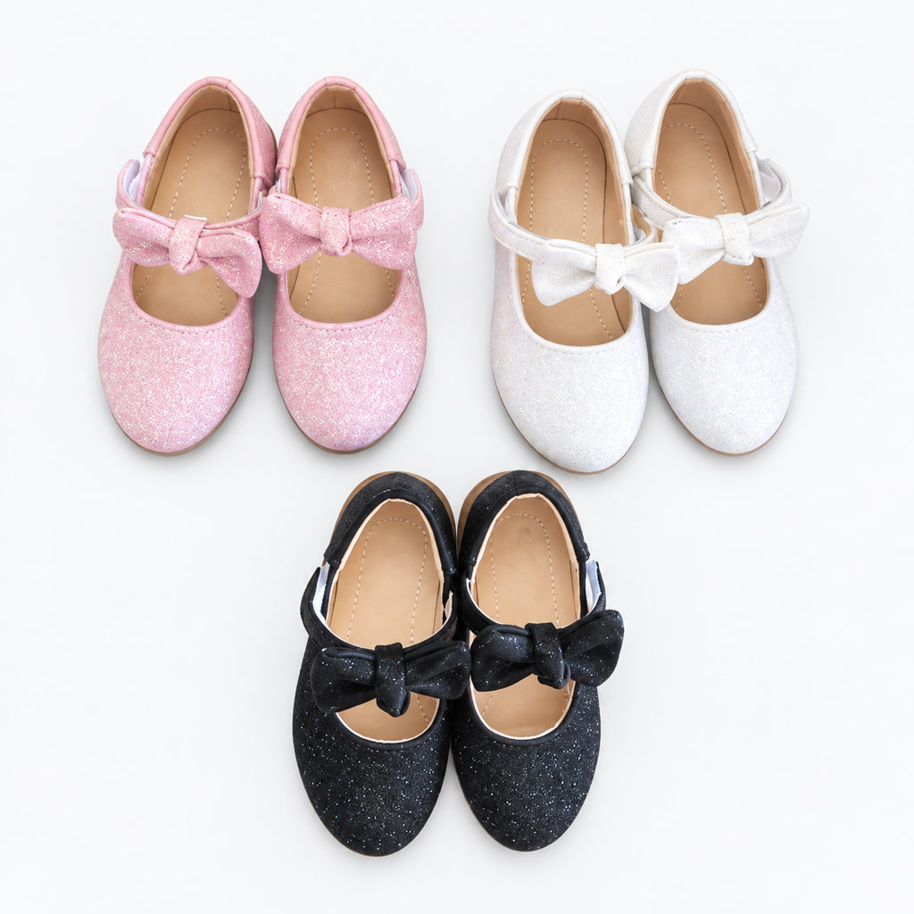 [SL-110-13] Zapato de charol para niña con flor en la correa