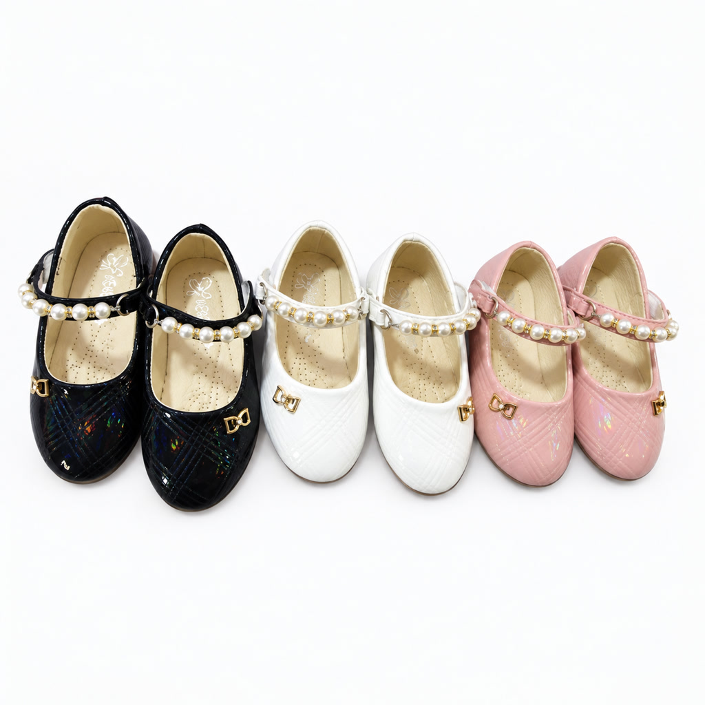 Zapato de charol Oxford para niña con adorno redondo en la correa