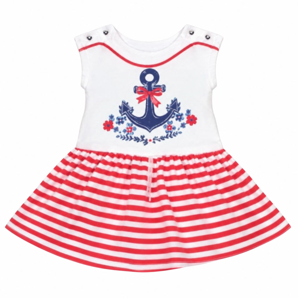 [501-1063040] Vestido marinero sin mangas para bebé niña