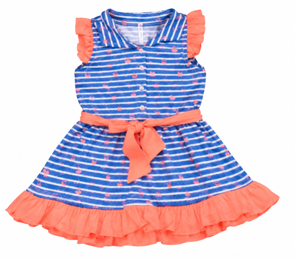[501-1064441] Vestido de manga corta para bebé niña coral