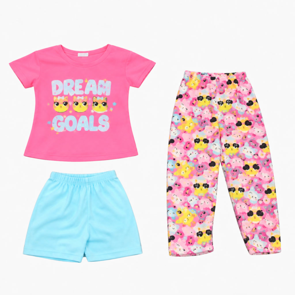 [70-140197] Pijama de tres piezas con emojis