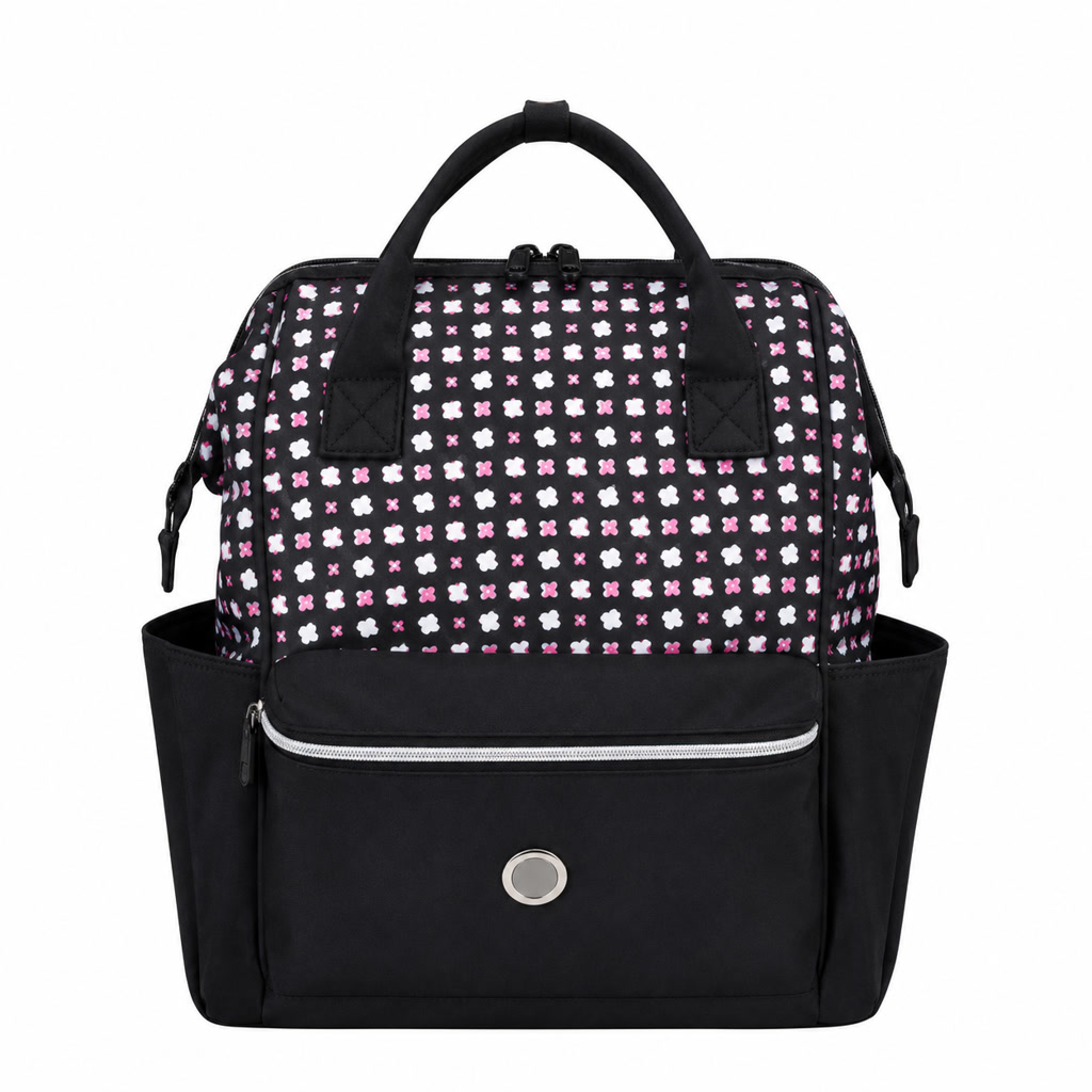 [BP031] Pañalera tipo mochila con cuadros pequeños