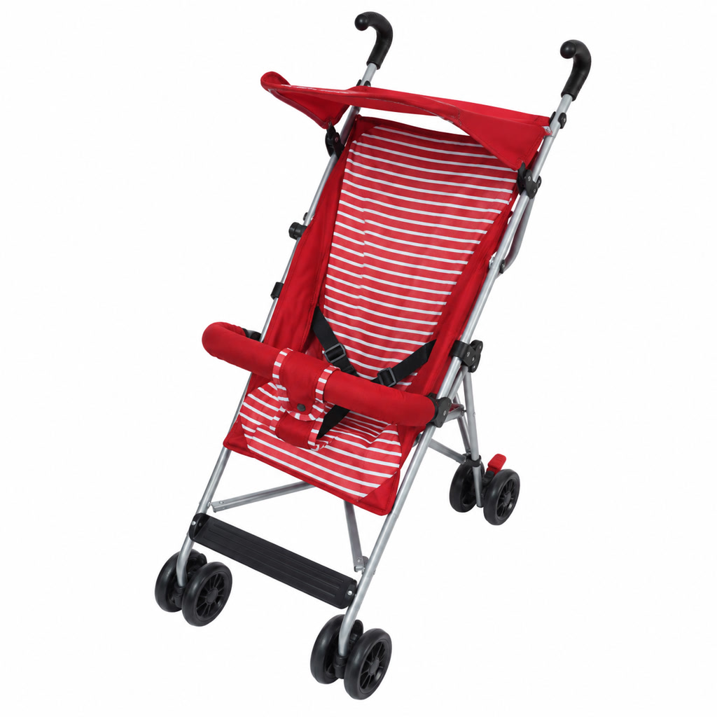 [PB1-63] Carruaje para bebé de cuatro llantas rojo con blanco