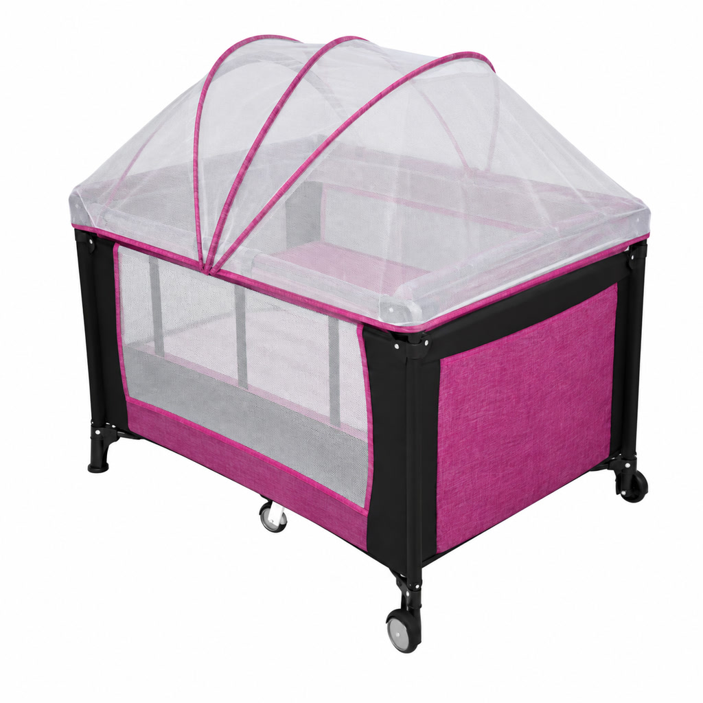 [CP529] Corral WonderBaby con paneles de malla (Fucsia y negro)