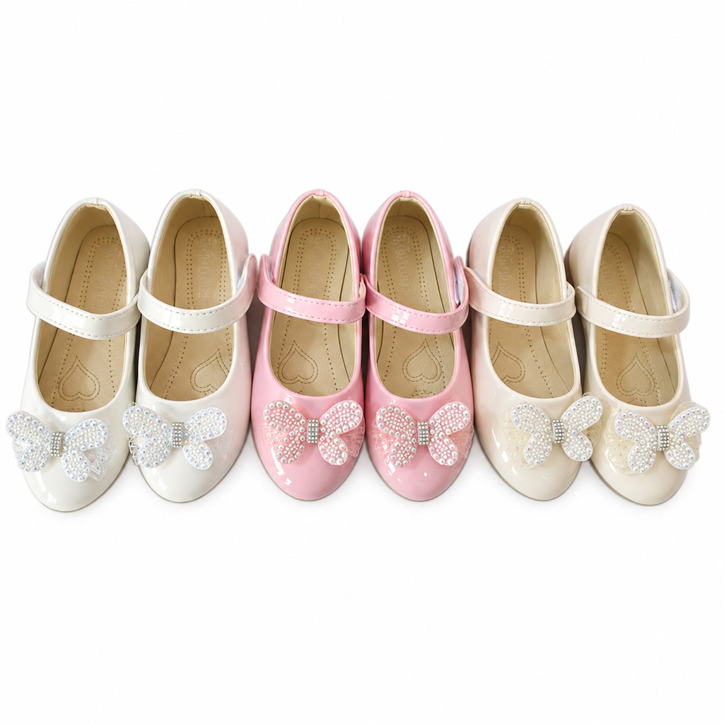 [DLM23-1137] Zapato de charol Oxford para niña con moño de cinta en la correa (26-30)