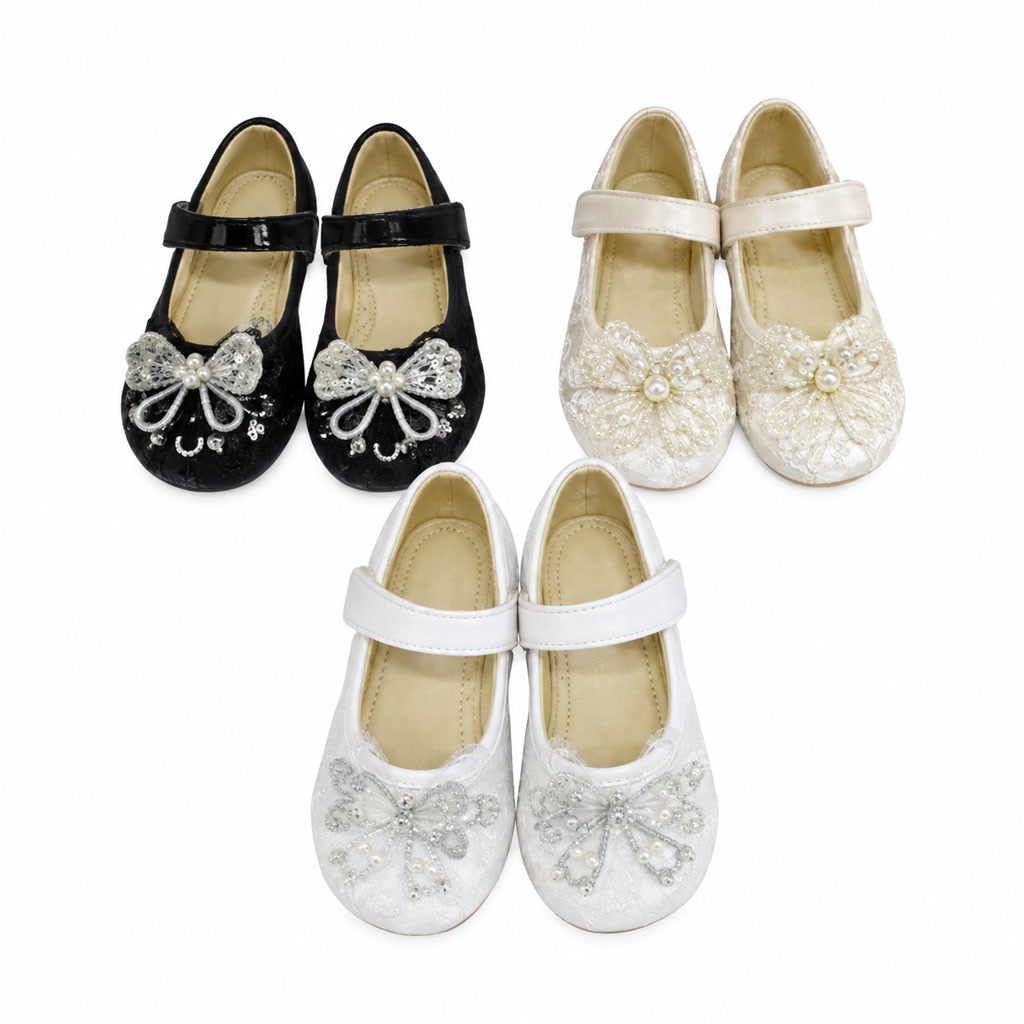 [DLM-3768] Zapato de charol para niña con flor grande sobre puntera brillante (26-30)