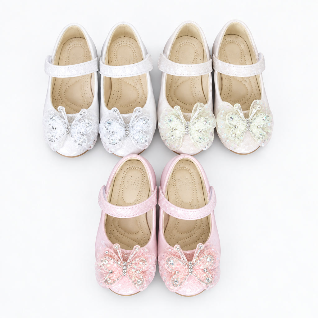 [DLM-2996] Zapato de charol para niña con flor lateral y pulsera (26-30)