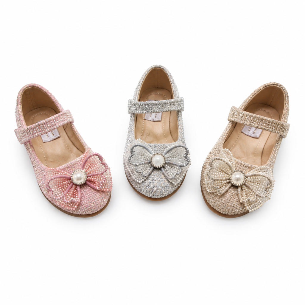 [DLM-1541] Zapato de charol para niña con moño de contorno oscuro (26-30)