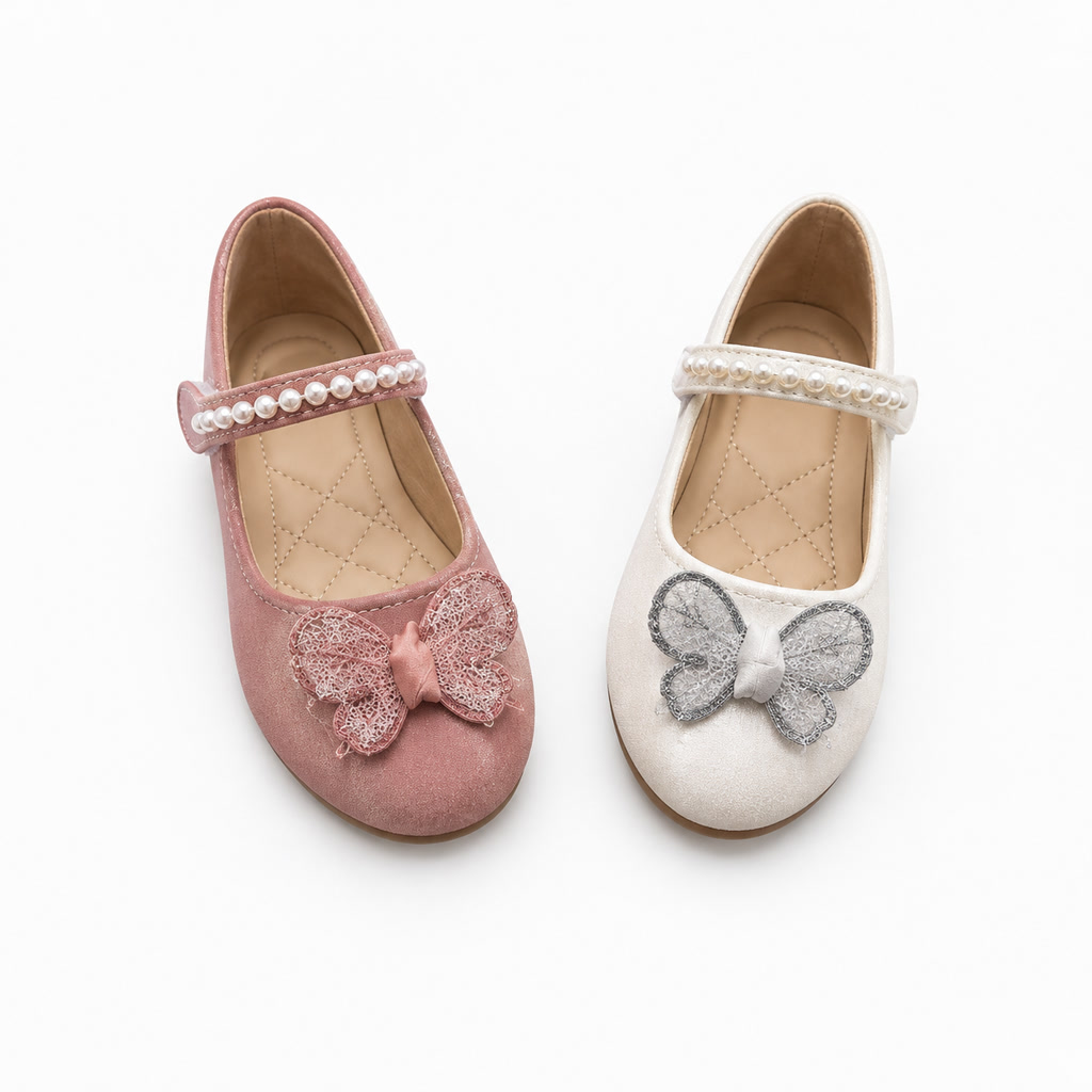 [DLM-1547] Zapato de charol para niña con moño delineado y correa brillante (26-30)