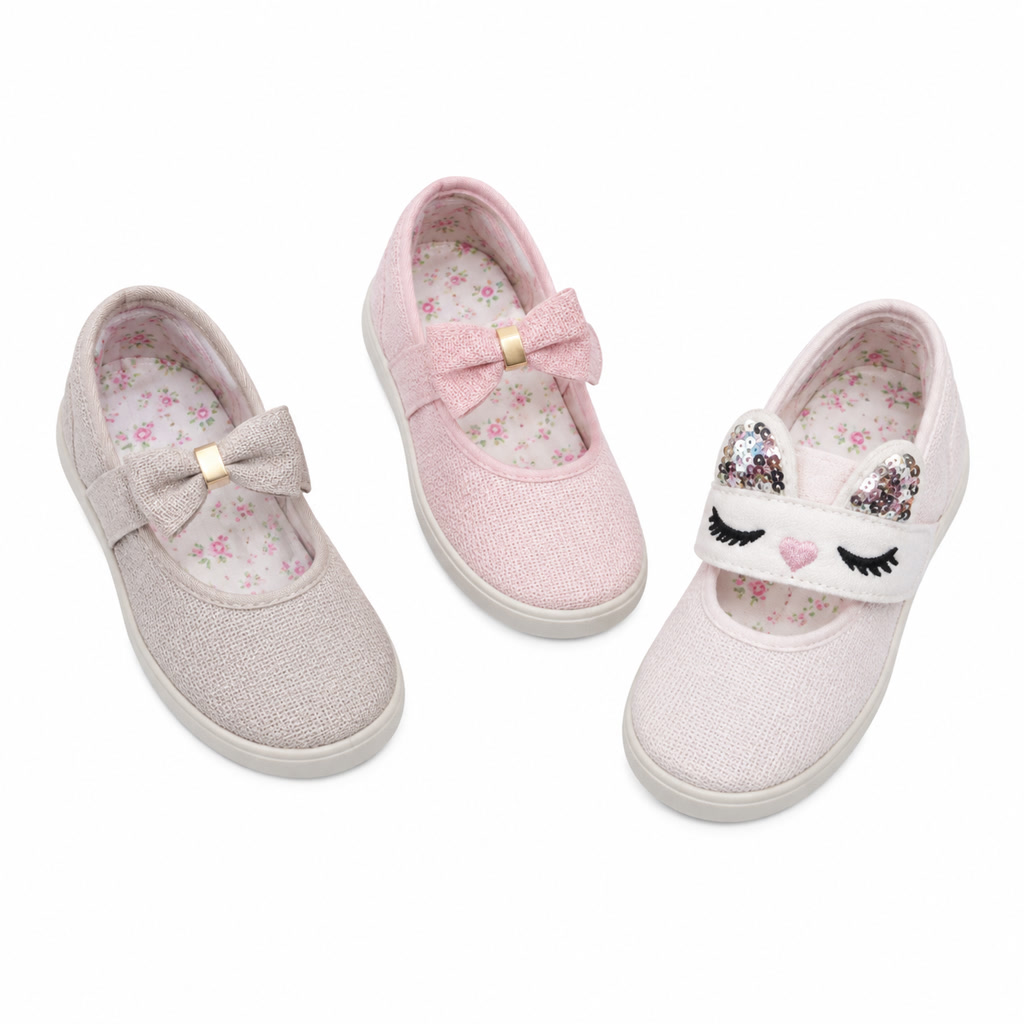 [DLM-2411] Zapato de charol para niña con moño de malla en la punta (26-30)