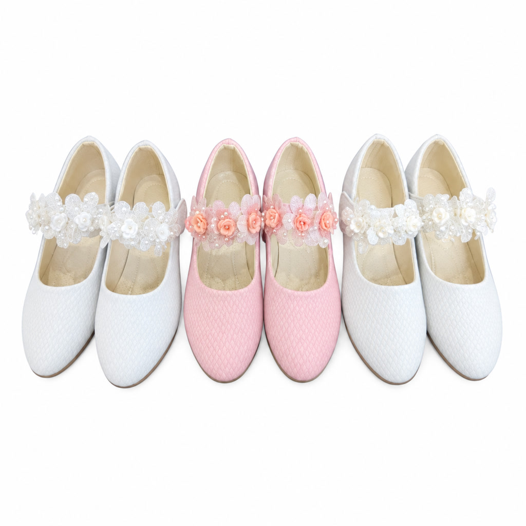 [DLM-2812] Zapato de charol para niña con moño de tul sobre puntera (26-30)