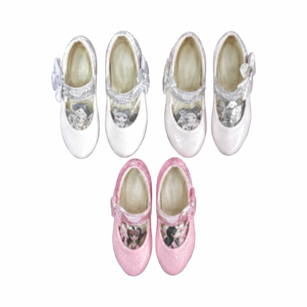 [DLM-3519] Zapato de charol para niña con puntera brillante y correa de cuentas (26-30)