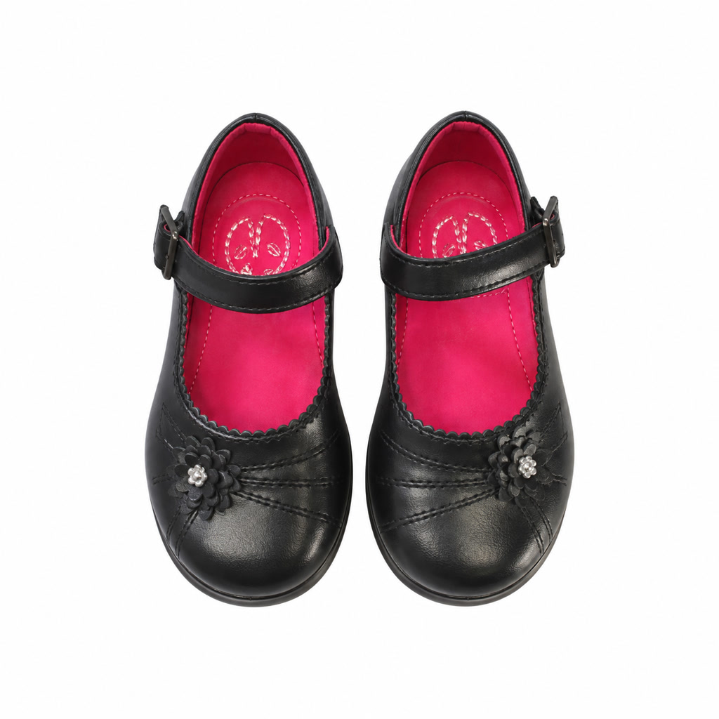 Zapato escolar para niña con costura en la puntera